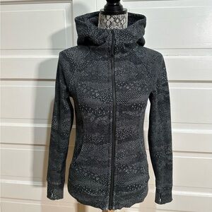 Lululemon Scuba Hoodie *Light Cotton Fleece Size 4 Black White Meisai $128